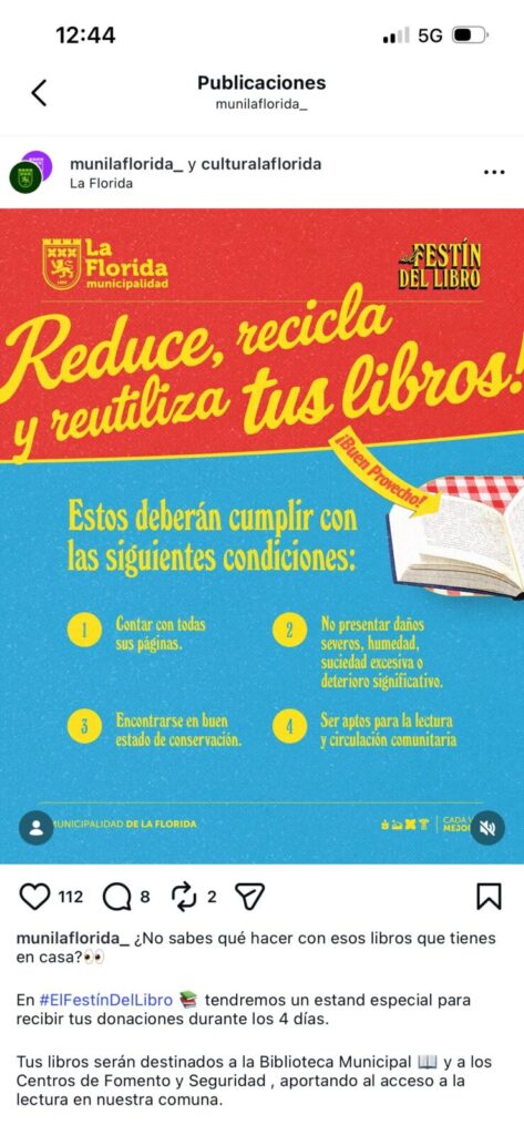 La Florida impulsa campaña de reutilización de libros en el Festín del Libro