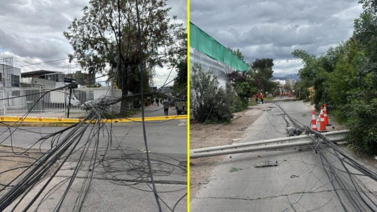 Camión derriba cuatro postes y causa daños en viviendas en La Florida